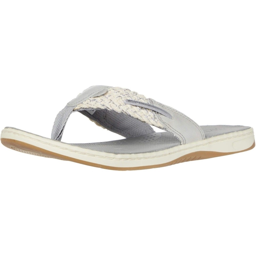 Sperry‎ Parrotfish Flip flop Silver/gray Thong Sandal 9 Leather